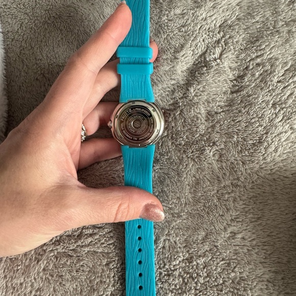 Fruitz by Philip Stein Natural Frequency Watch with Blue Silicon Strap like new - Picture 5 of 6